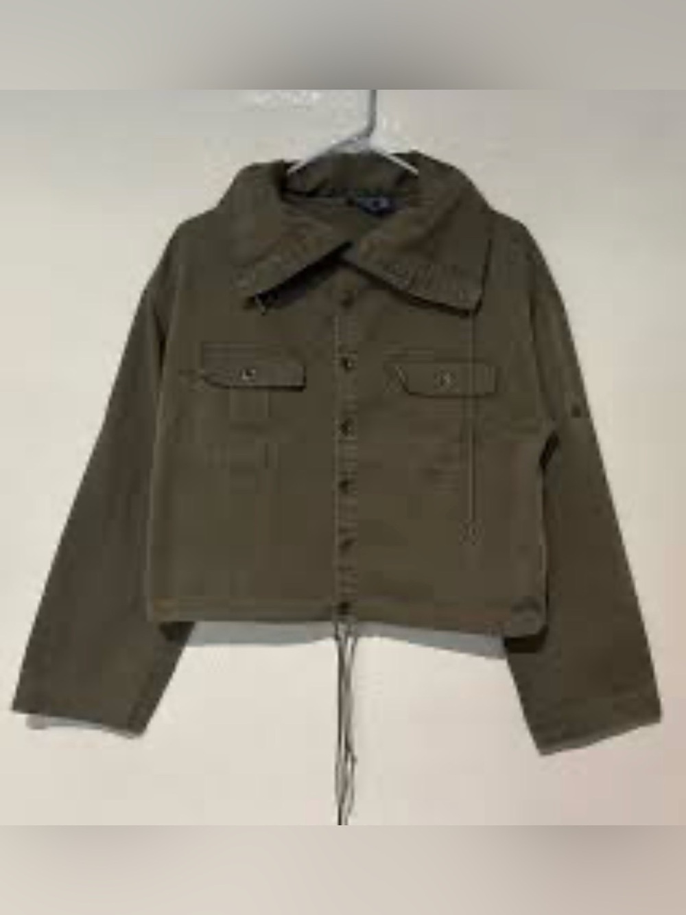 Polo Ralph Lauren Olive Green Cropped Button Jacket